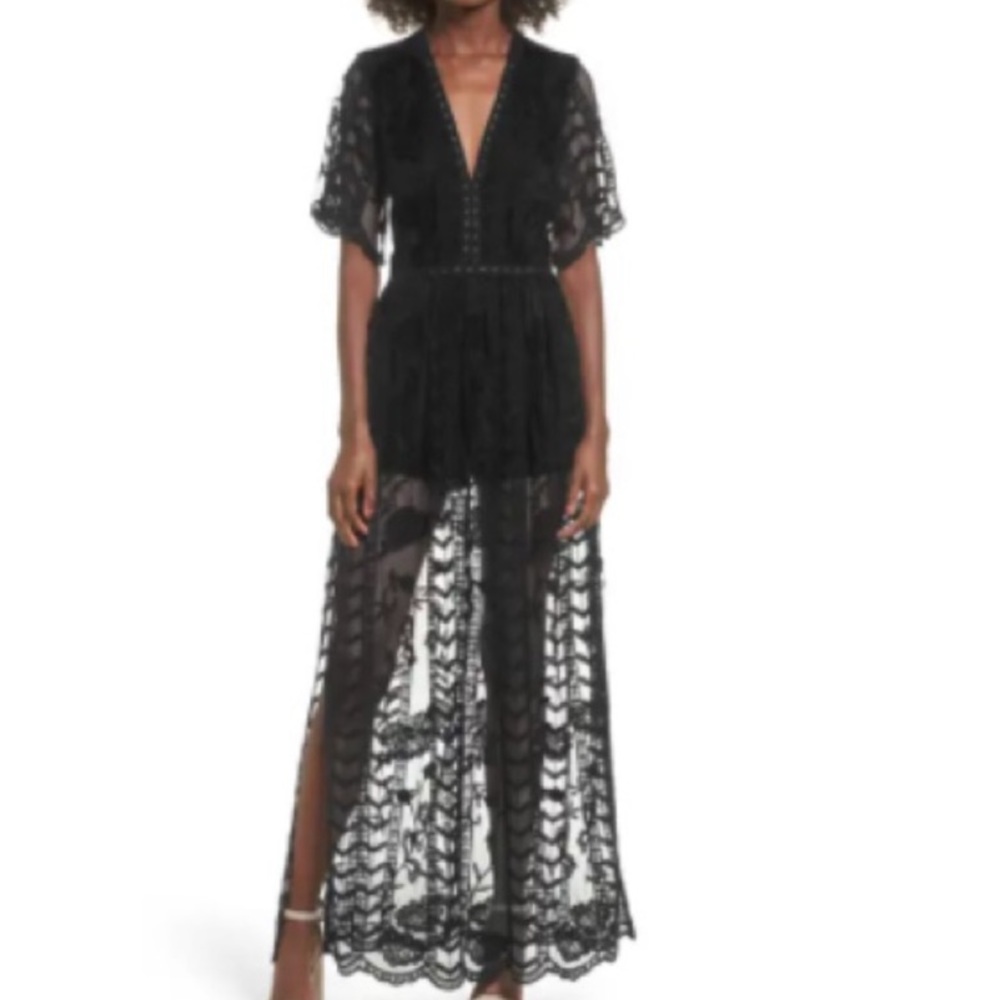 socialite lace overlay romper black medium